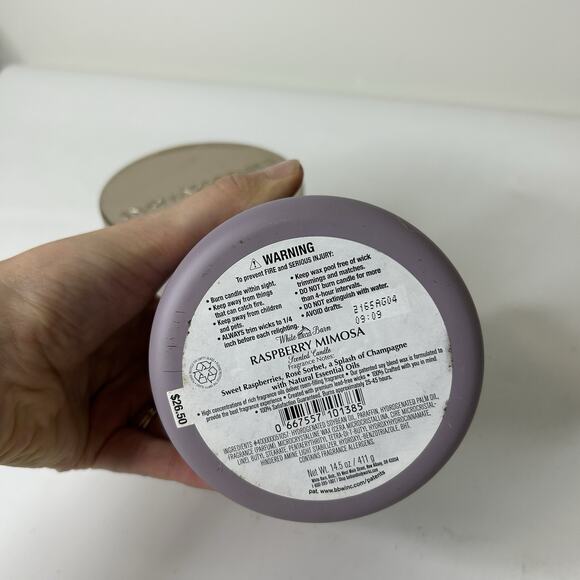 Bath & Body Works Marshmallow Fireside & Raspberry Mimosa 3-Wick Candle 14.5 Oz - Picture 5 of 6